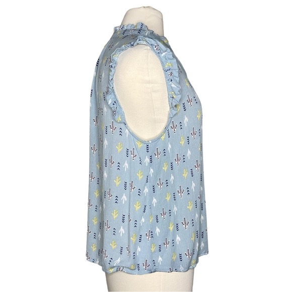 Mine L cactus print top blue gray - Picture 3 of 11